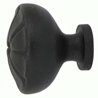 EMTEK 1 Inch Wrought Steel Petal Knob (Flat Black Finish)