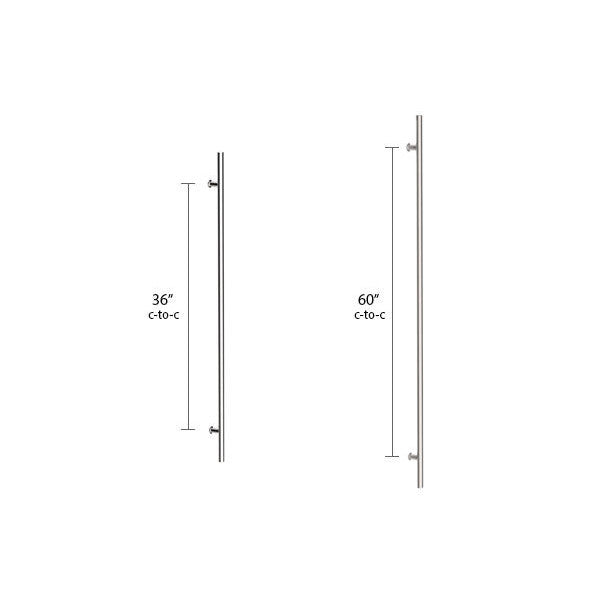 EMTEK Long Round Stainless Steel Door Pull (Several Sizes & Finishes)