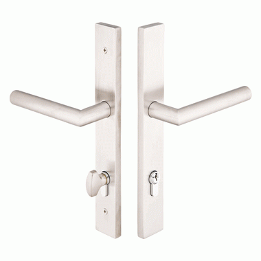 EMTEK Stainless Steel Euro Keyed Style Multi Point Lock Trim (Brushed Stainless Steel Finish)