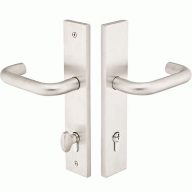 EMTEK Stainless Steel Euro Keyed Style Multi Point Lock Trim (Brushed Stainless Steel Finish)