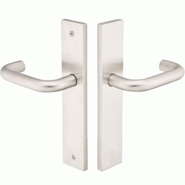 EMTEK Stainless Steel Euro Style Dummy Pair Multi Point Lock Trim (Brushed Stainless Steel Finish)