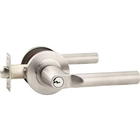 EMTEK Stainless Steel Hanover Key In Door Lever with Disk Rosette