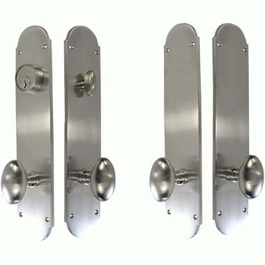 COPPER MOUNTAIN HARDWARE Traditional Oval Deadbolt Entryway Set (Brushed Nickel)