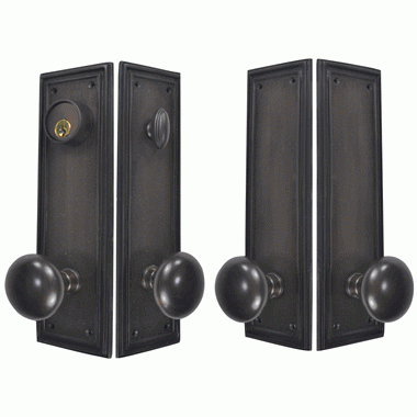 COPPER MOUNTAIN HARDWARE Traditional Square Deadbolt Entryway Set (Oil Rubbed Bronze Finish)