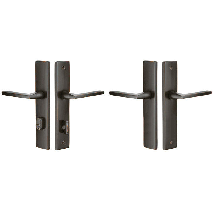 EMTEK Solid Brass Modern Rectangular Style Stretto Passage Entryway Set (Oil Rubbed Bronze Finish)