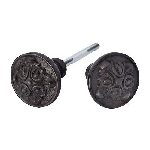 COPPER MOUNTAIN HARDWARE Solid Brass Romanesque Spare Door Knob Set (Oil Rubbed Bronze)