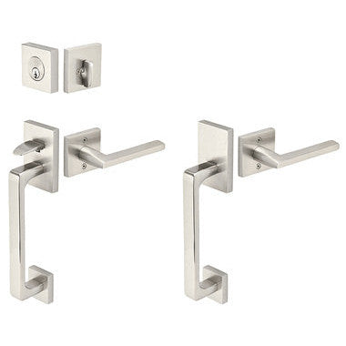 EMTEK Solid Brass Baden Style Entryway Set (Brushed Nickel Finish)