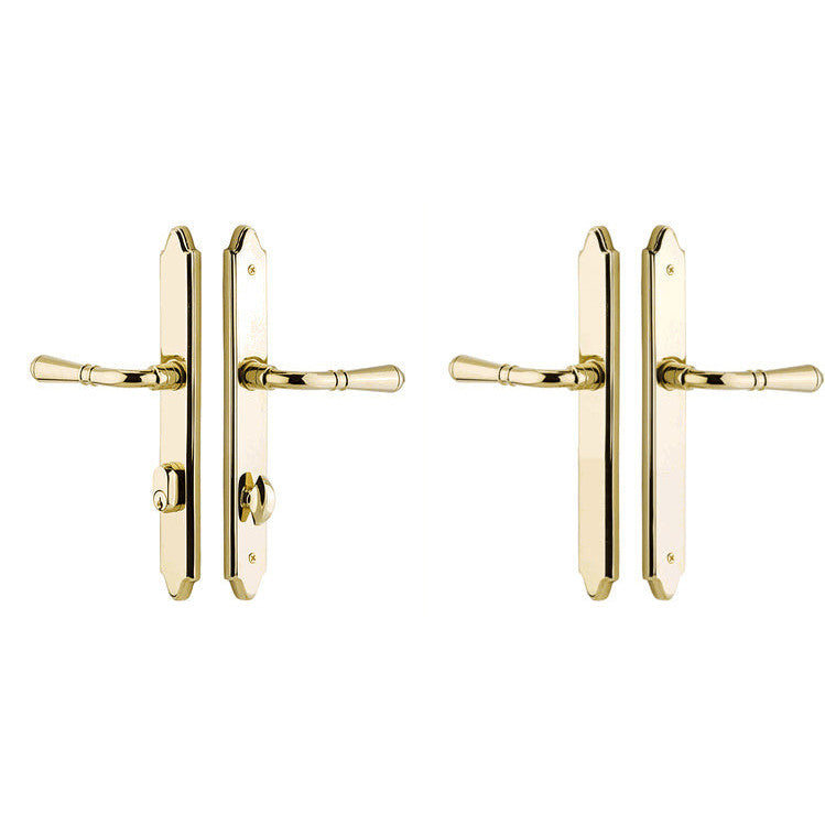 EMTEK Solid Brass Concord Style Stretto Passage Turino Lever Entryway Set (Polished Brass Finish)