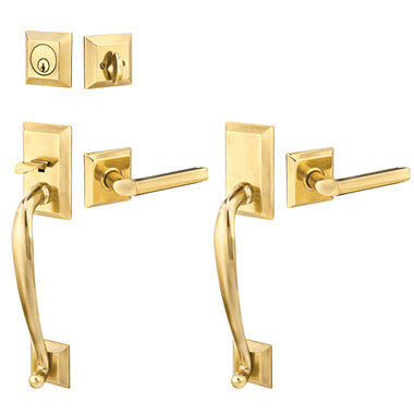 EMTEK Solid Brass Franklin Style Entryway Set (Polished Brass Finish)