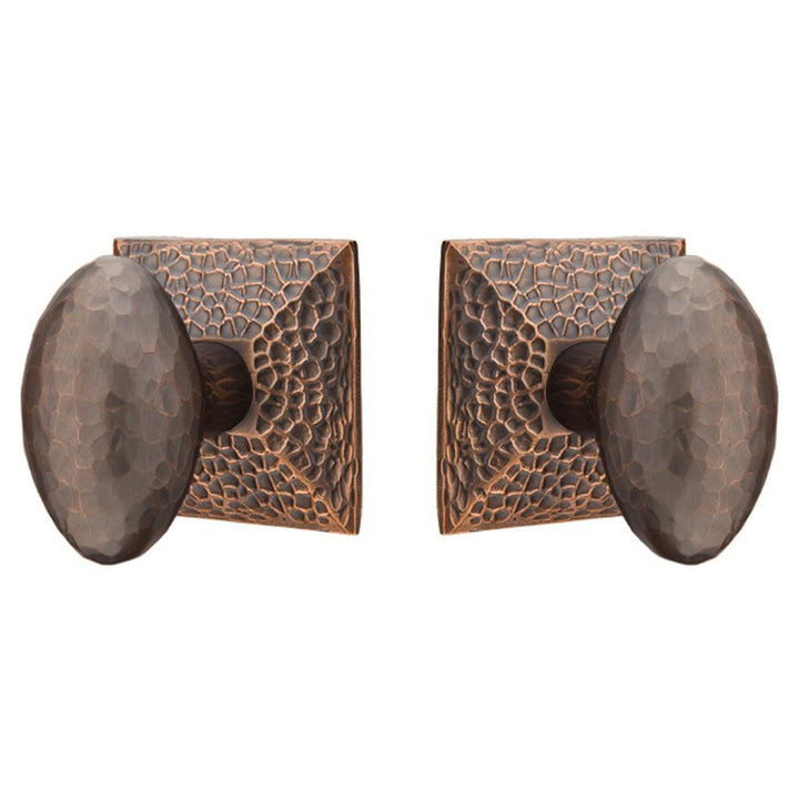 EMTEK Hammered Egg Knob With Hammered Rosette (Several Finish Options)