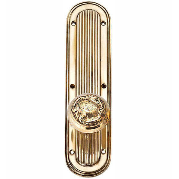 COPPER MOUNTAIN HARDWARE Brass Art Deco Round Door Knob Set