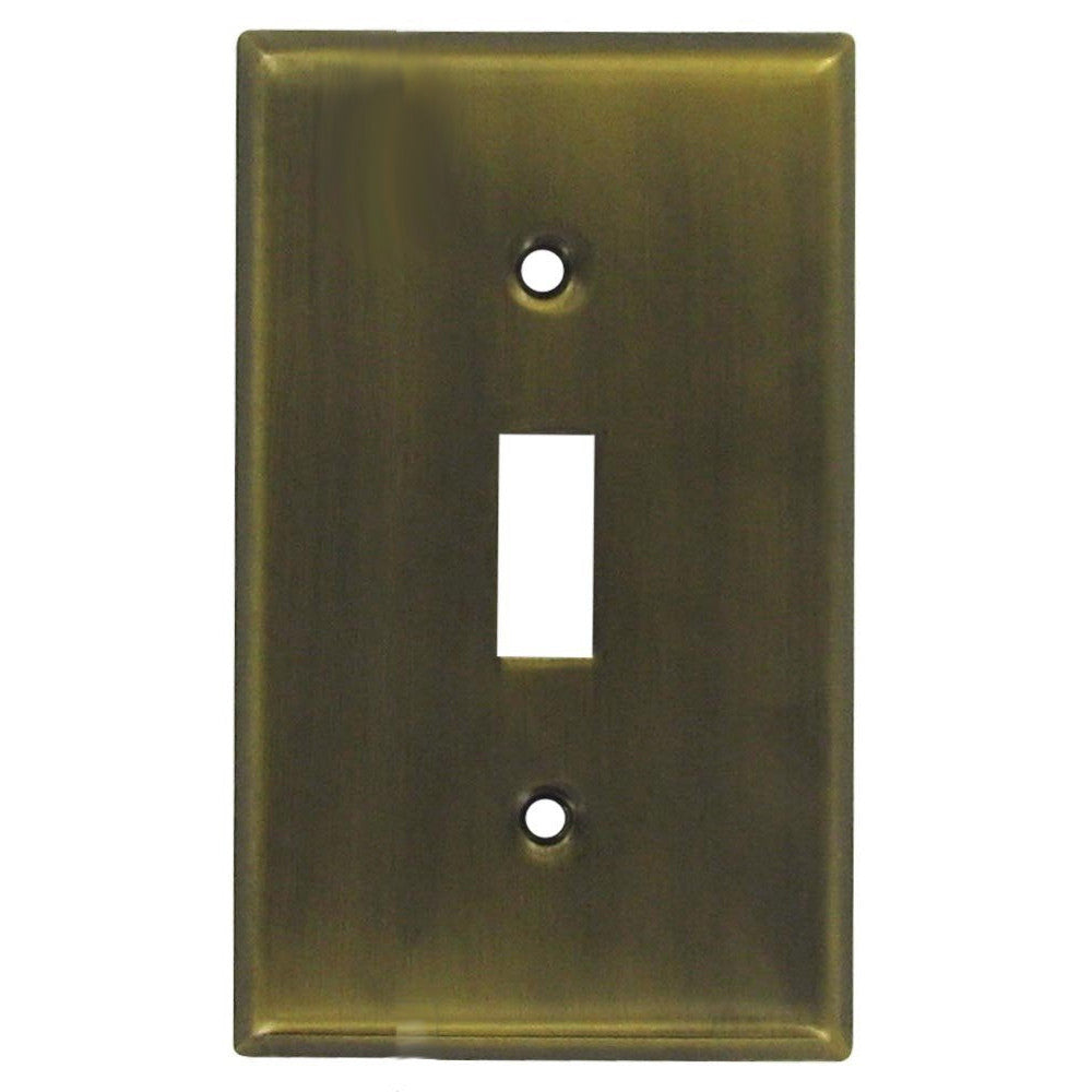 DELTANA 4 1/2 Inch Solid Brass Traditional Switch Plate (Antique Brass Finish)