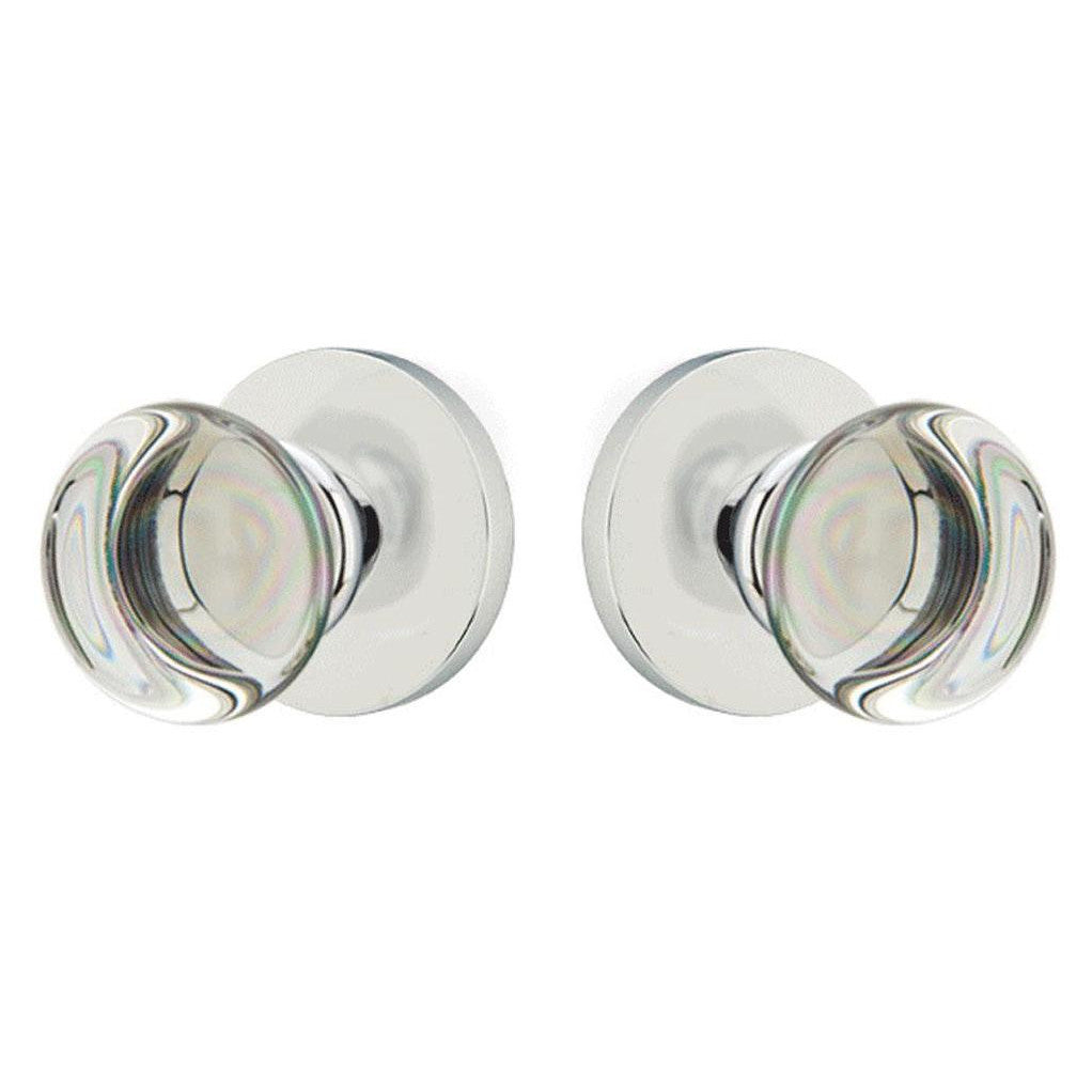 EMTEK Providence Crystal Emtek Door Knob Set With Disc Rosette