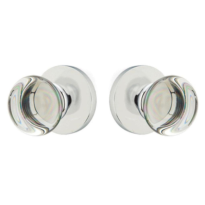 EMTEK Providence Crystal Emtek Door Knob Set With Disc Rosette