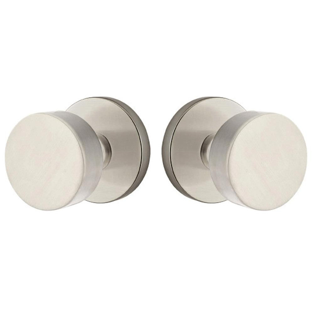 EMTEK Solid Brass Round Door Knob Set With Disk Rosette (Several Finishes)