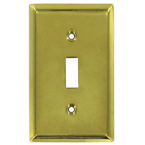 DELTANA 4 1/2 Inch Solid Brass Traditional Switch Plate (Polished Brass Finish)