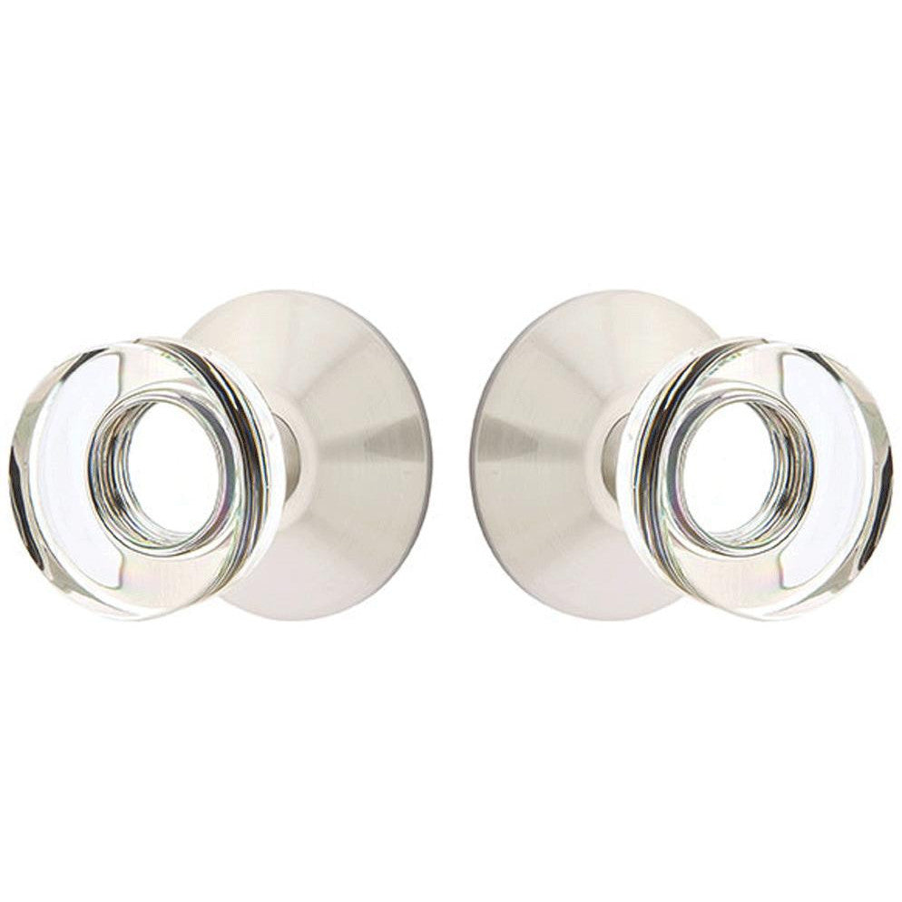 EMTEK Modern Disc Crystal Door Knob Set With Modern Rosette (Many Finishes)