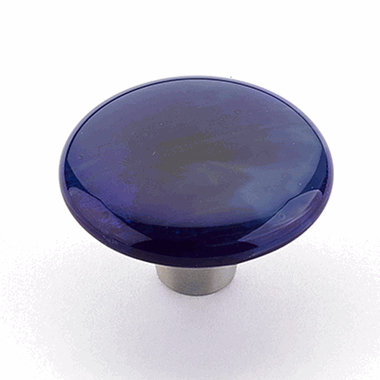 SCHAUB 1 1/2 Inch Ice Sapphire Silk Round Knob (Stainless Steel Finish)