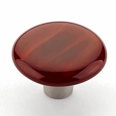 SCHAUB 1 1/2 Inch Ice Scarlet Silk Round Knob (Stainless Steel Finish)