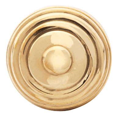 COPPER MOUNTAIN HARDWARE 1 1/2 Inch Solid Brass Circular Knob (Lacquered Brass Finish)