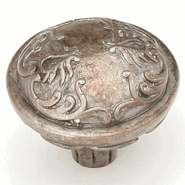 SCHAUB 1 1/4 Inch Cantata Round Knob (Monticello Silver Finish)