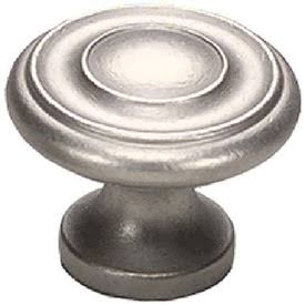 SCHAUB 1 1/4 Inch Colonial Round Knob (Distressed Nickel Finish)