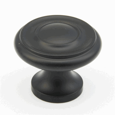 SCHAUB 1 1/4 Inch Colonial Round Knob (Matte Black Finish)