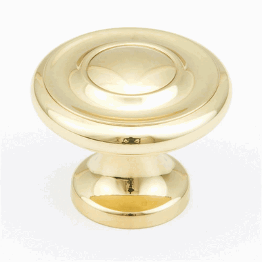 SCHAUB 1 1/4 Inch Colonial Round Knob (Polished Brass Finish)