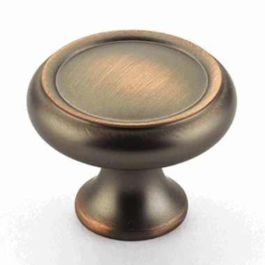 SCHAUB 1 1/4 Inch Country Style Round Knob (Aurora Bronze Finish)