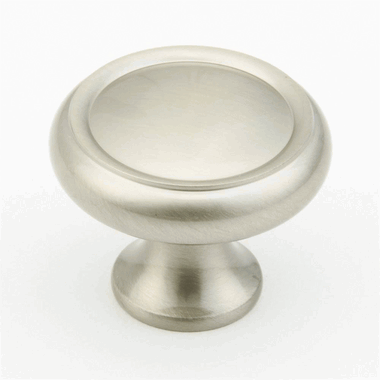 SCHAUB 1 1/4 Inch Country Style Round Knob (Brushed Nickel Finish)