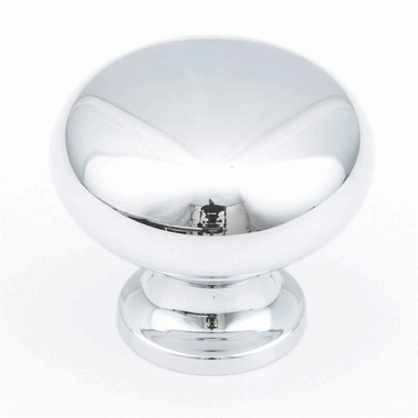 SCHAUB 1 1/4 Inch Country Style Round Knob (Polished Chrome Finish)