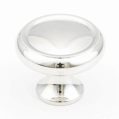 SCHAUB 1 1/4 Inch Country Style Round Knob (Polished Nickel Finish)