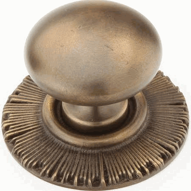 SCHAUB 1 1/4 Inch Sunburst Round Cabinet Knob (Estate Dover Finish)