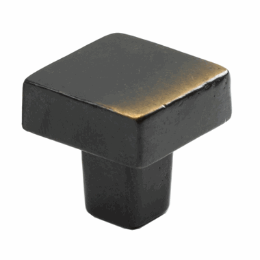 SCHAUB 1 1/4 Inch Vinci Square Cabinet Knob (Antique Bronze Finish)