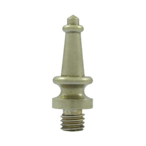 DELTANA 1 3/16 Inch Solid Brass Steeple Tip Hinge Finial (White Bronze Light Finish)