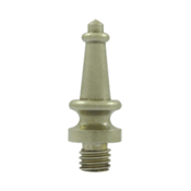 DELTANA 1 3/16 Inch Solid Brass Steeple Tip Hinge Finial (White Bronze Light Finish)