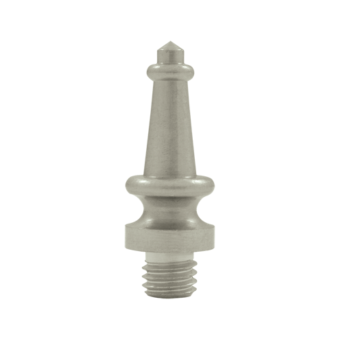 DELTANA 1 3/16 Inch Solid Brass Steeple Tip Door Finial Brushed Nickel Finish