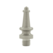 DELTANA 1 3/16 Inch Solid Brass Steeple Tip Door Finial Brushed Nickel Finish