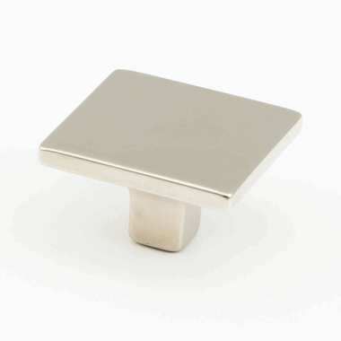 SCHAUB 1 3/8 Inch Armadio Square Knob (Brushed Nickel Finish)