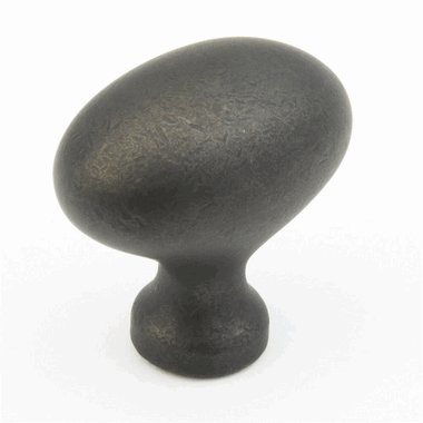 SCHAUB 1 3/8 Inch Country Style Oval Knob (Distressed Bronze Finish)