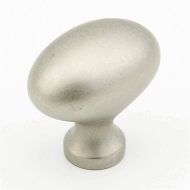 SCHAUB 1 3/8 Inch Country Style Oval Knob (Distressed Nickel Finish)