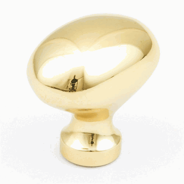 SCHAUB 1 3/8 Inch Country Style Oval Knob (Polished Brass Finish)