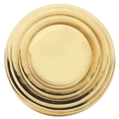 COPPER MOUNTAIN HARDWARE 1 3/8 Inch Solid Brass Art Deco Round Knob (Lacquered Brass Finish)