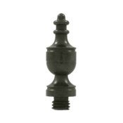 DELTANA 1 3/8 Inch Solid Brass Urn Tip Hinge Finial (White Bronze Dark Finish)