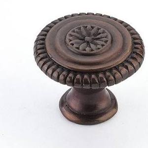 SCHAUB 1 5/16 Inch Symphony Elegance Sonata Round Cabinet Knob (Dark Antique Bronze Finish)