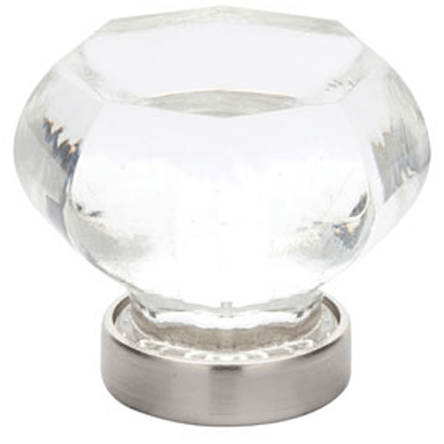 EMTEK 1 Inch Old Town Clear Cabinet Knob (Brushed Nickel Finish)