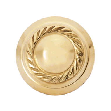 COPPER MOUNTAIN HARDWARE 1 Inch Solid Brass Georgian Roped Round Knob (Lacquered Brass Finish)