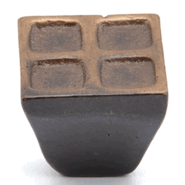 SCHAUB 1 Inch Vinci Square Cabinet Knob (Antique Bronze Finish)