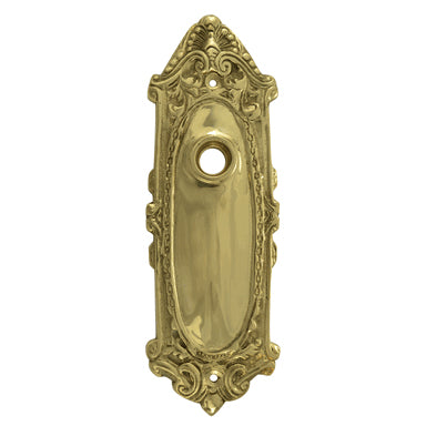 Copper Mountain Hardware 7 1/4 Inch Solid Brass Ornate Victorian Back Plate (Polished Brass)