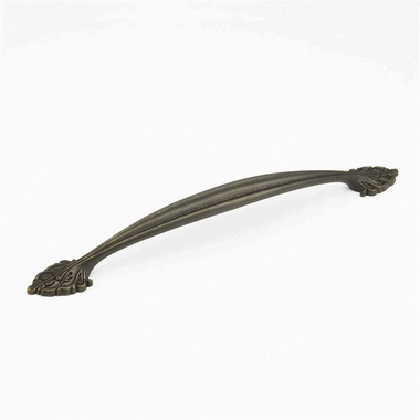 SCHAUB 18 5/8 Inch (15 Inch c-c) Corinthian Cabinet Pull (Ancient Bronze Finish)